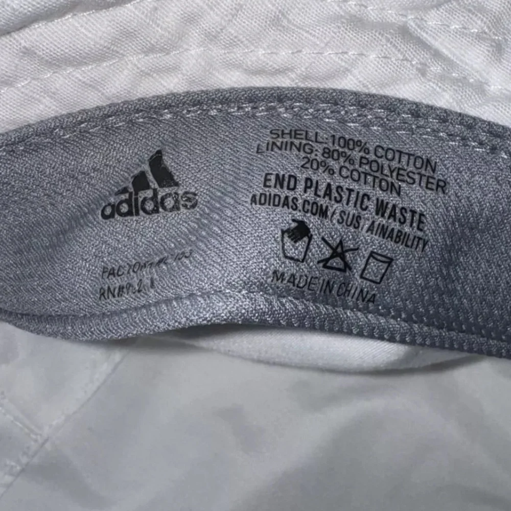 Adidas White Purple embroidered logo Bucket Hat sunhat beach summer aeroready